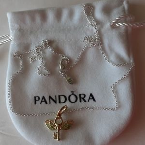 Necklace with Pandora Wings Pendant and Key The Harry Potter